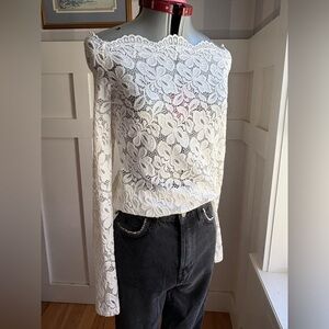 White Lace Top Size Large